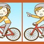 Unde sunt cele 3 diferențe dintre fetele de pe bicicletă: